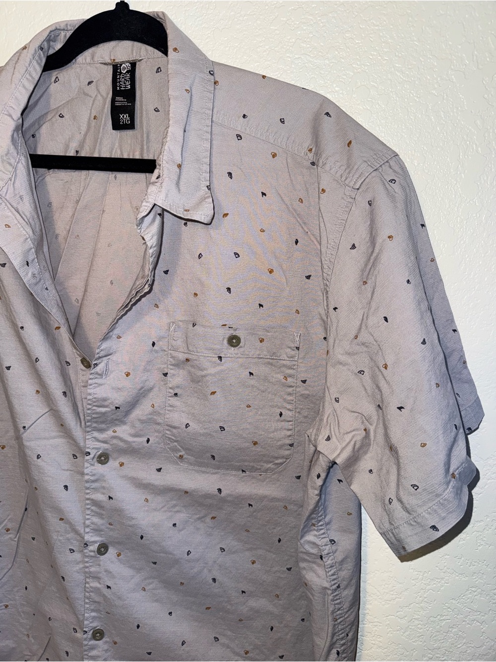 Mountain Hardwear 100% Cotton Gray Casual Short Sleeve Button Down Gorpcore XXL - Picture 2 of 7